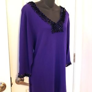 Brand new Quacker Factory light weight sweater top, tunic, purple Large